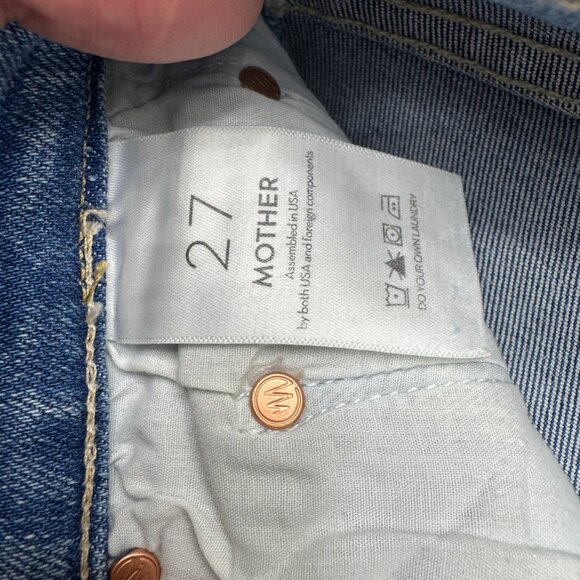 Mother The Insider Crop Step Fray Blue Jean Women's Denim Pants, Size 27 - Picture 8 of 11